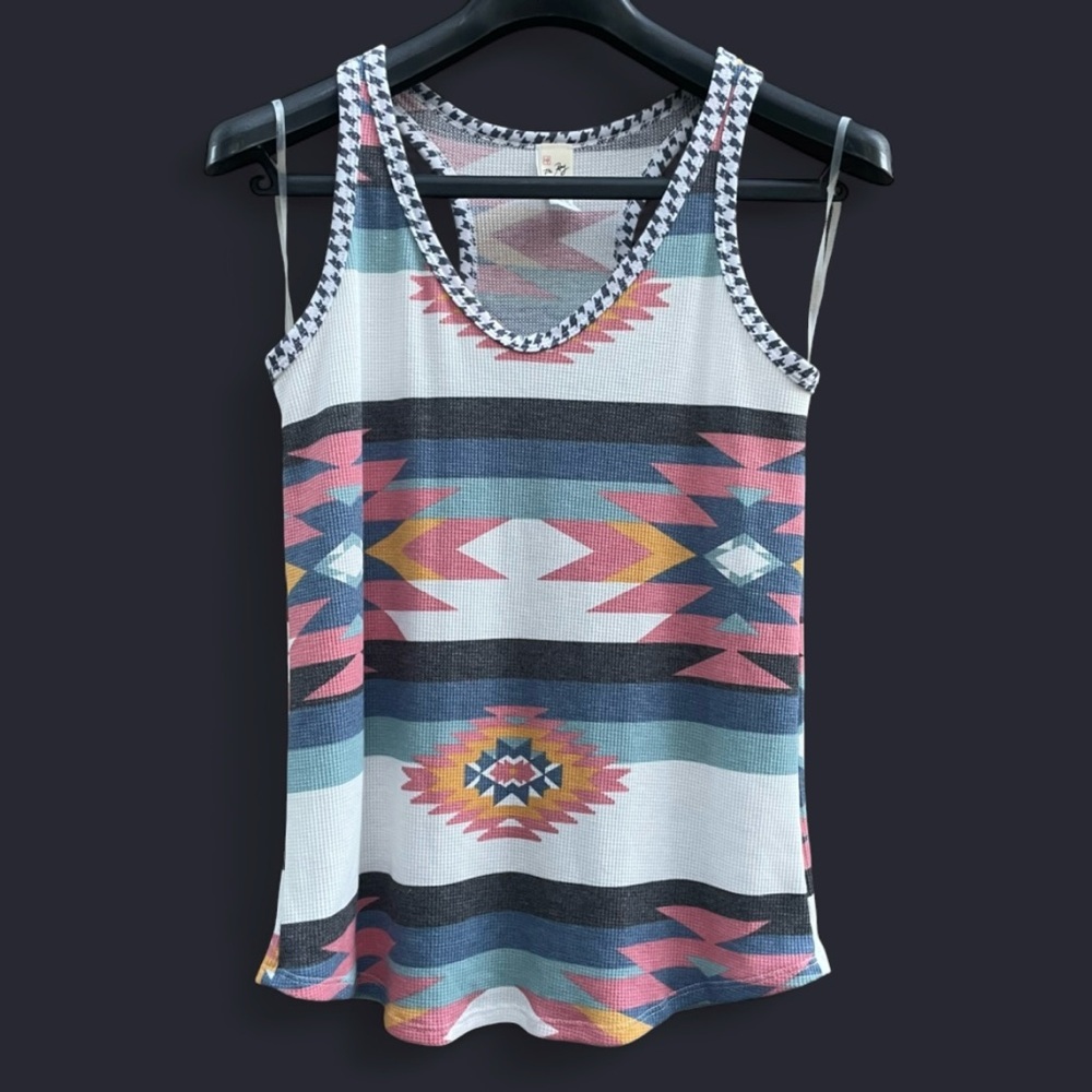7th Ray Vibrant Aztec Pattern Tank Top